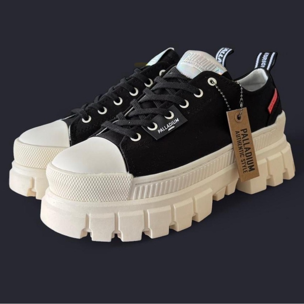 Palladium Revolt Lo Black and White Sneakers